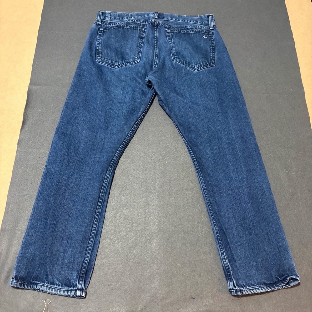 Rag & Bone Fit 3 Slim Straight Leg Jeans Mens 34 Blue Tonal Selvage Cotton Core - Picture 2 of 9